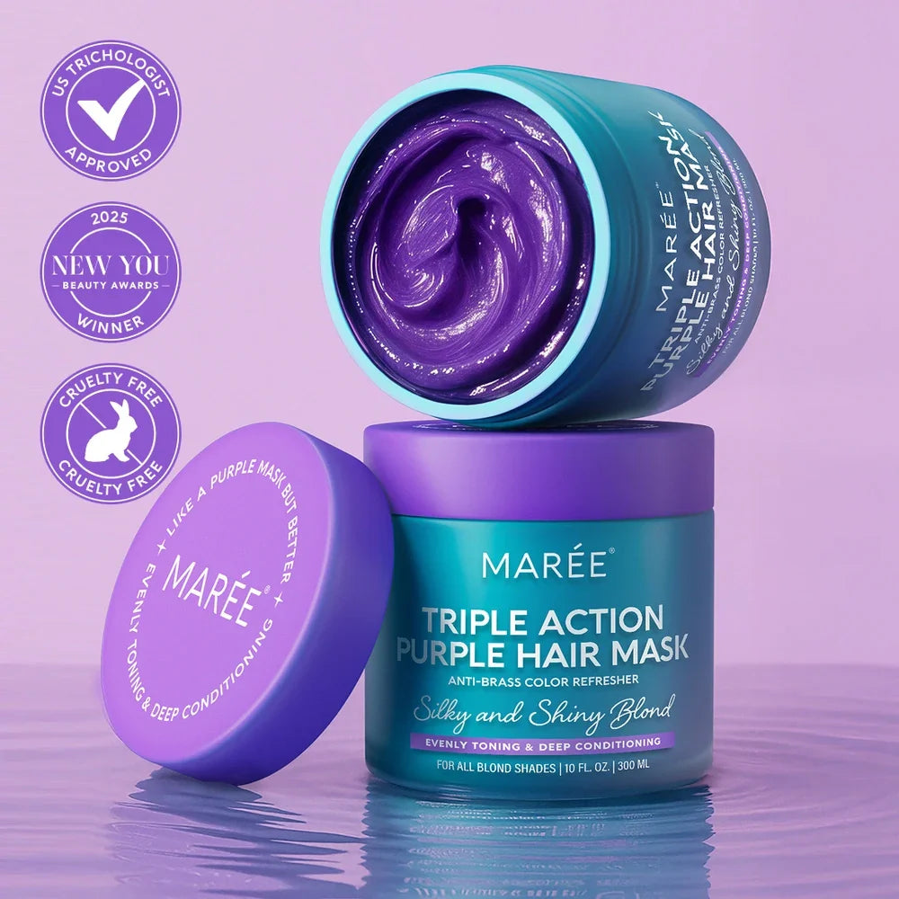 Triple-Action Purple Hair Mask for Blonde Hair
