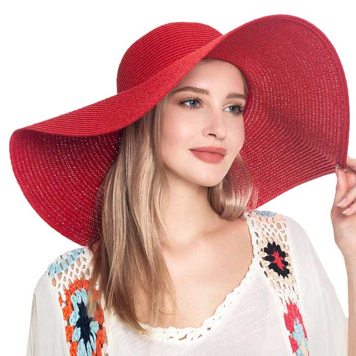 Solid Floppy Straw Sun Hat – Wide Brim, UV Protection, Packable & Crushable