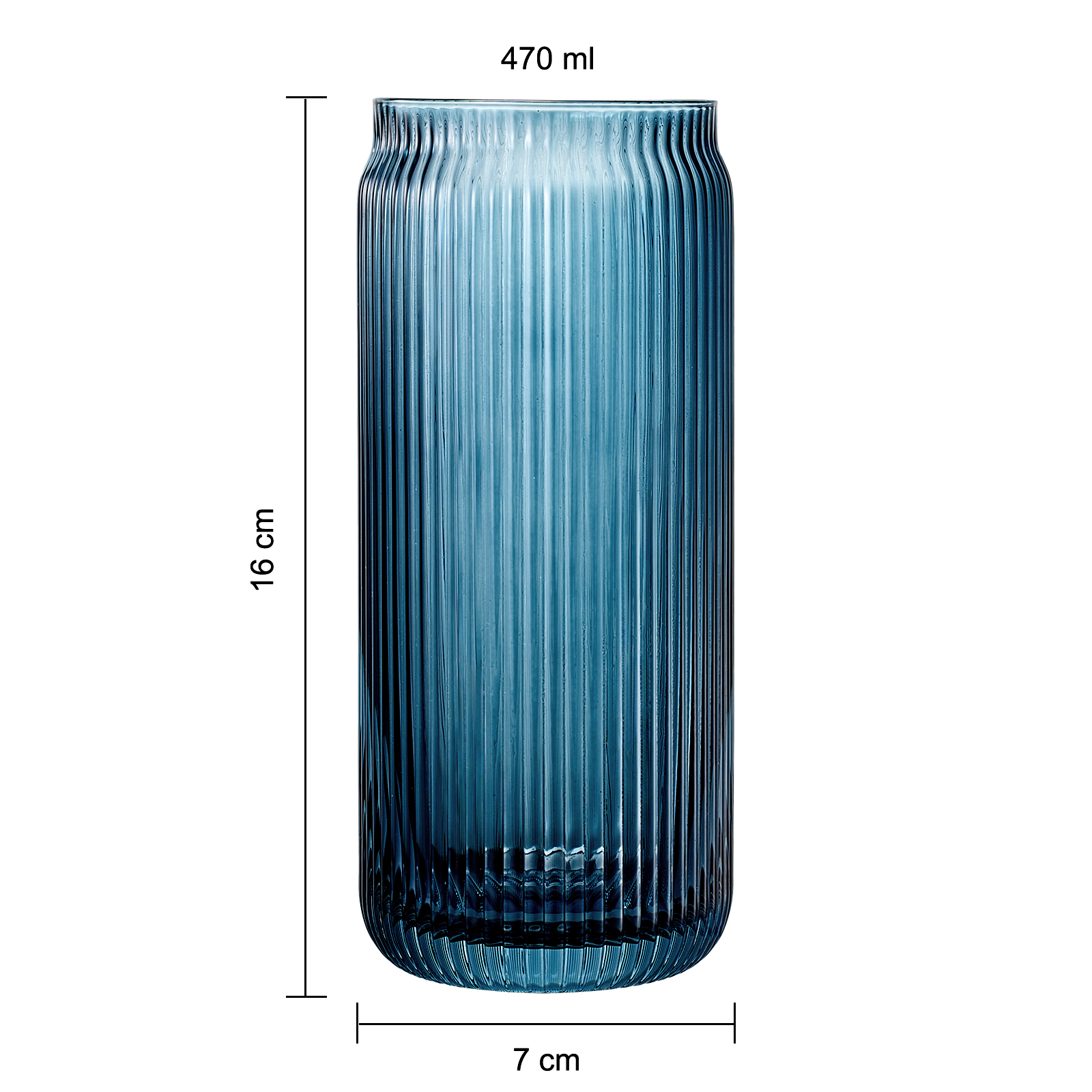 Rippen-Highballgläser im Dosen-Design mit Glasstrohhalmen – 6er-Set