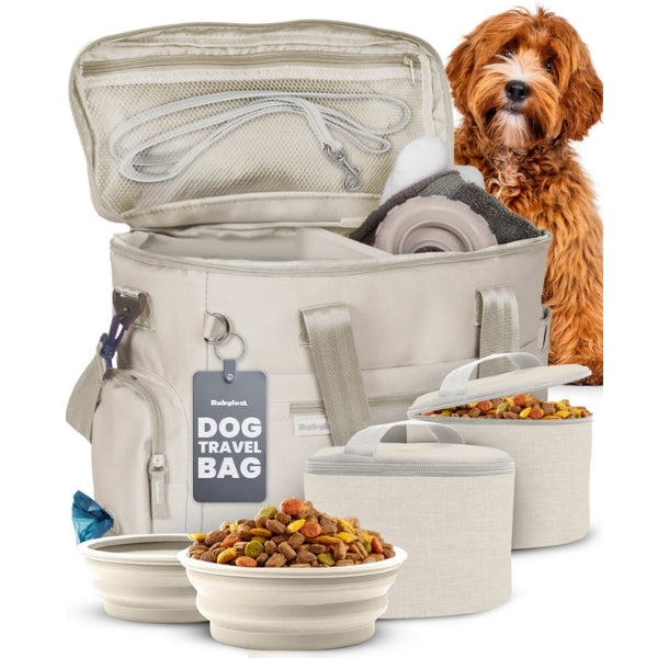 The Original Doggy Bag™ – Dog Travel Bag with Bowls, Food Containers & Poop Bag Dispenser