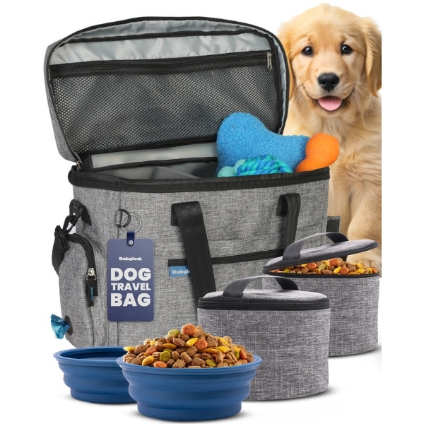 The Original Doggy Bag™ – Dog Travel Bag with Bowls, Food Containers & Poop Bag Dispenser