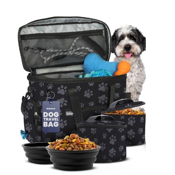 The Original Doggy Bag™ – Dog Travel Bag with Bowls, Food Containers & Poop Bag Dispenser