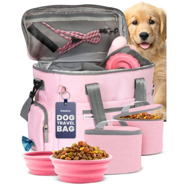 The Original Doggy Bag™ – Dog Travel Bag with Bowls, Food Containers & Poop Bag Dispenser
