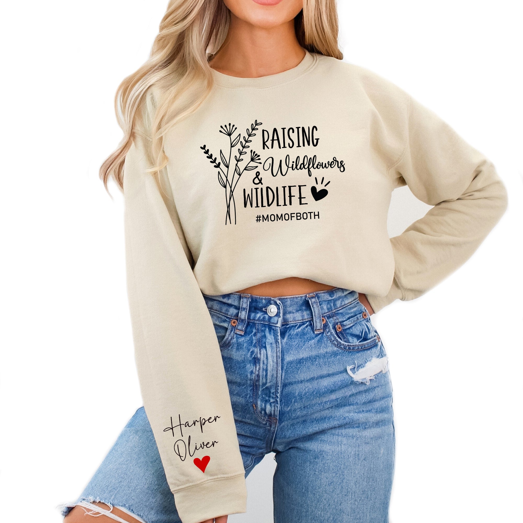 Mom of Both Wildlife and Wildflowers Sweatshirt | Nature-Loving Mom Gift