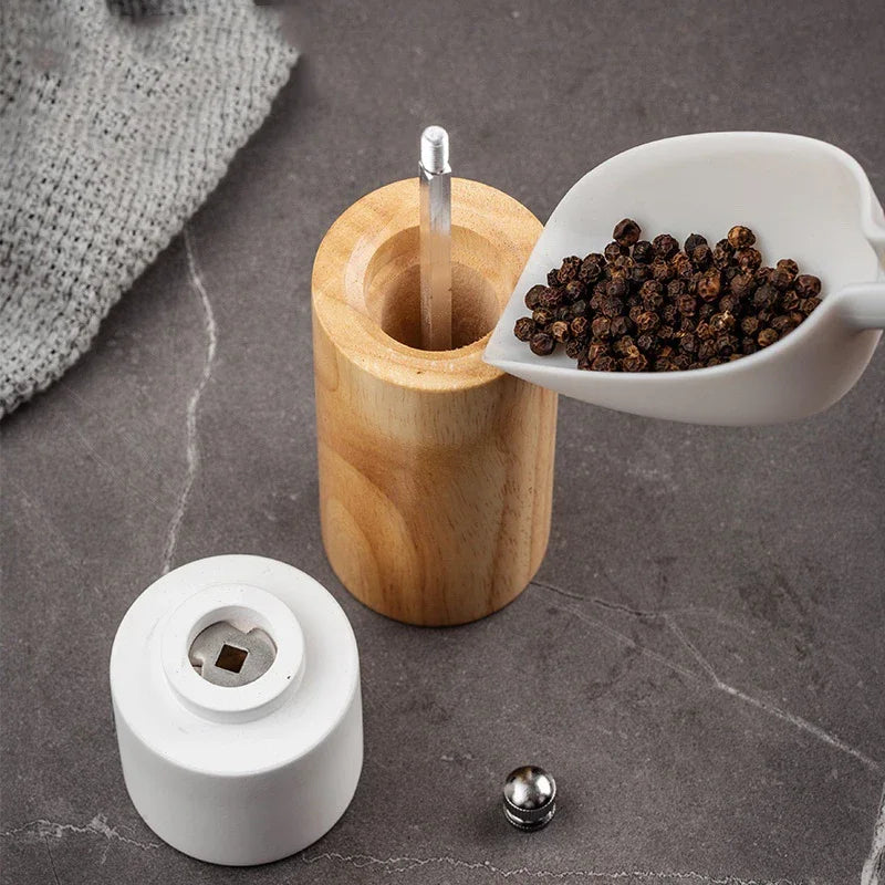6-Inch Manual Wooden Salt & Pepper Grinder | Ceramic Mill, EEC Certified