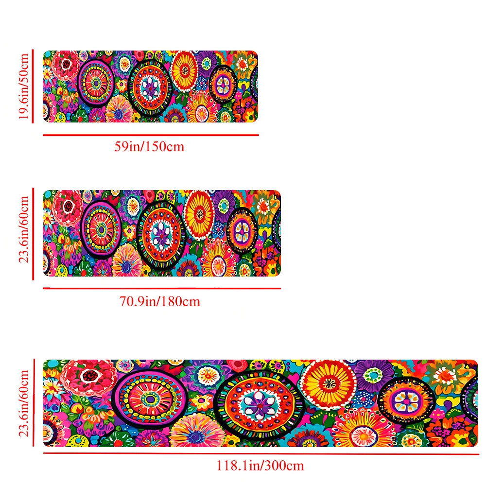 VIKAMA Vintage Flower Rug | Fade-Resistant Felt Runner & Area Rug