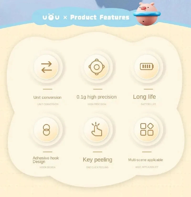 Kawaii Animal Kitchen Scales | Cute Digital Food Scale for Baking & Cooking
