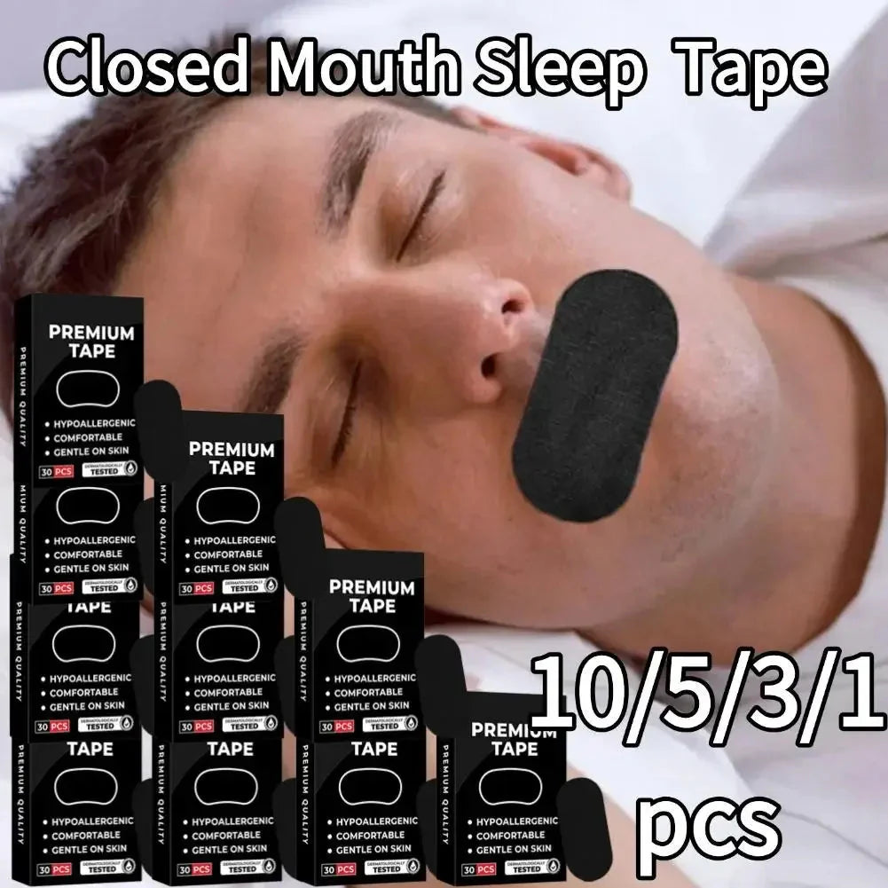 Anti-Snoring Sleep Mouth Tape with Nasal Strips – Medical-Grade Snoring Relief