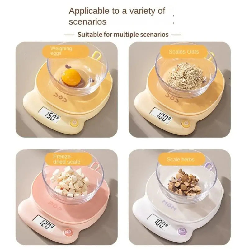 Kawaii Animal Kitchen Scales | Cute Digital Food Scale for Baking & Cooking