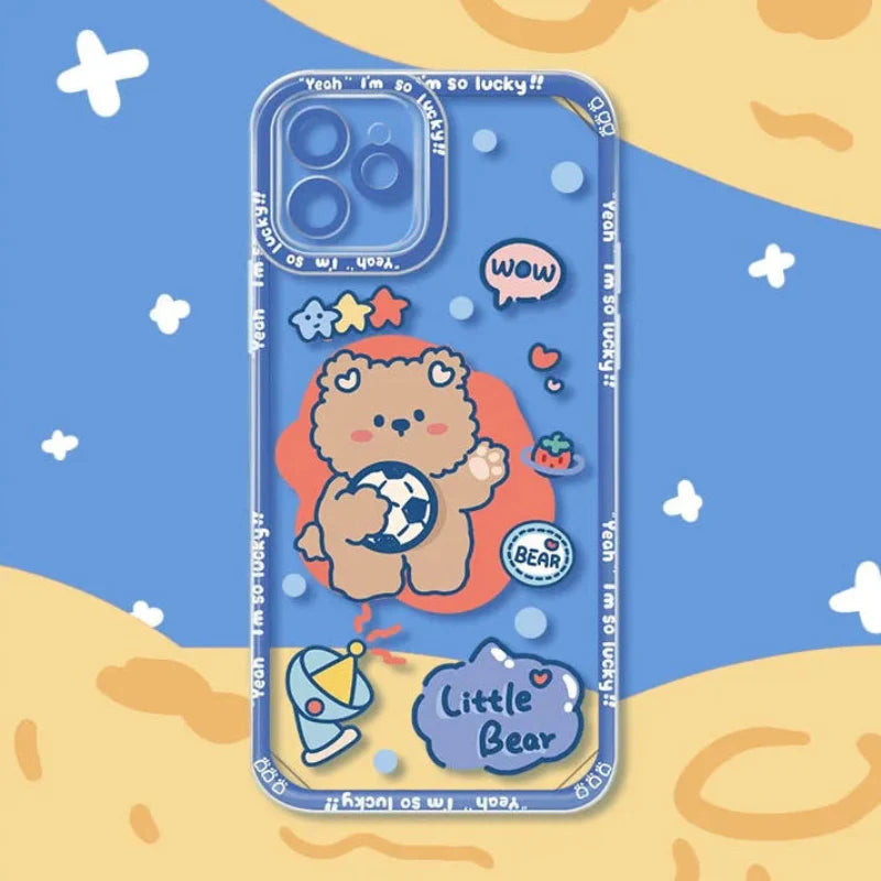 Handyhülle mit süßem Häschen und liebem Bären Samsung | Kawaii Pastell Handyhülle
