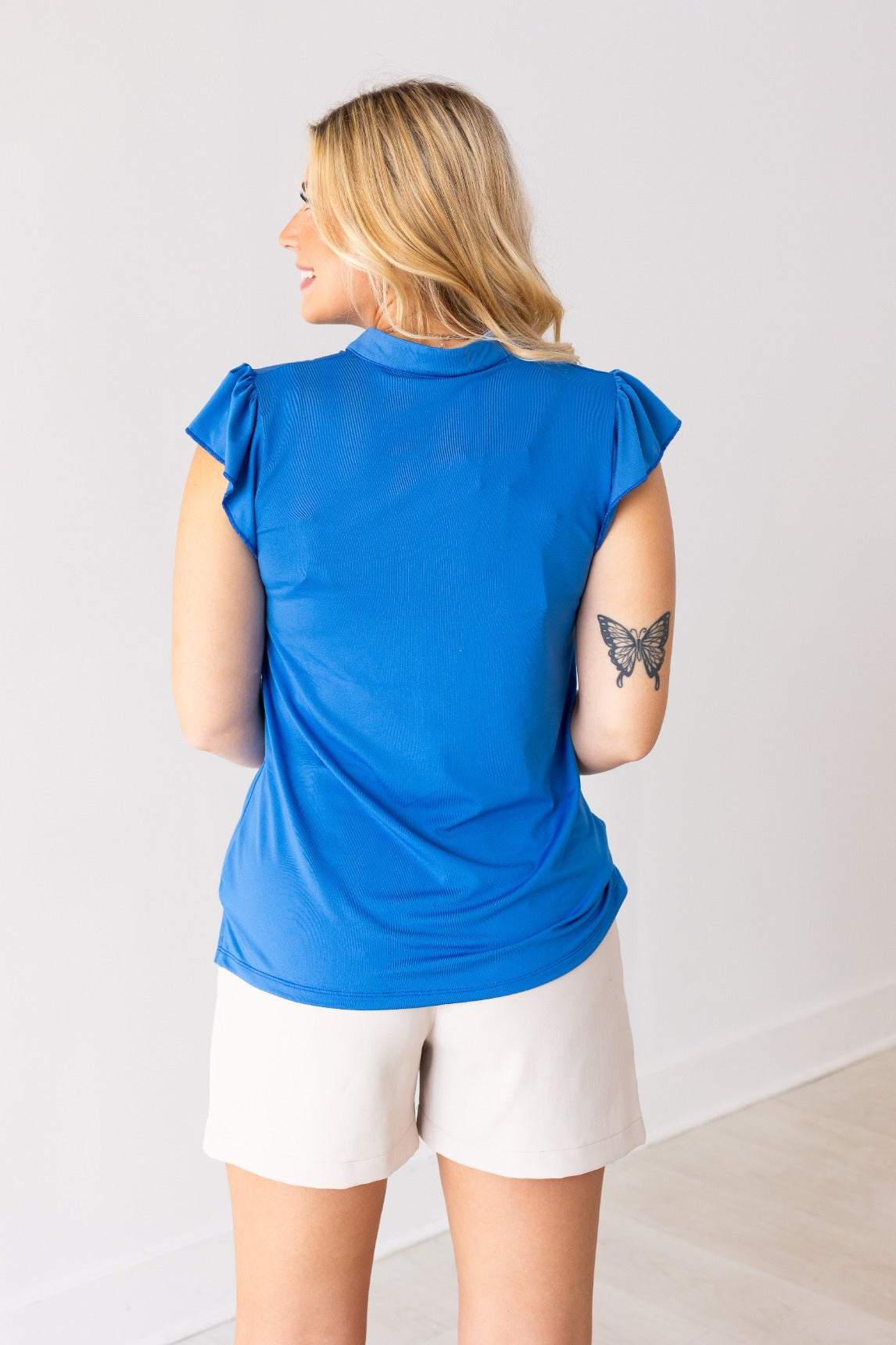Grace+Emma The Nicole V-Neck Top | Blue | XS–3XL