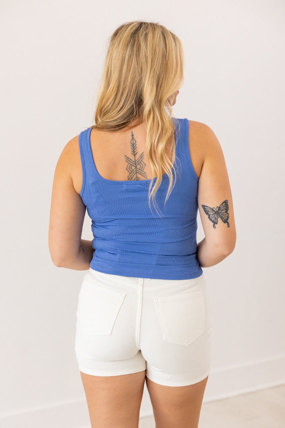Grace+Emma The Olivia High Rise Denim Shorts | White | Sizes 0–20