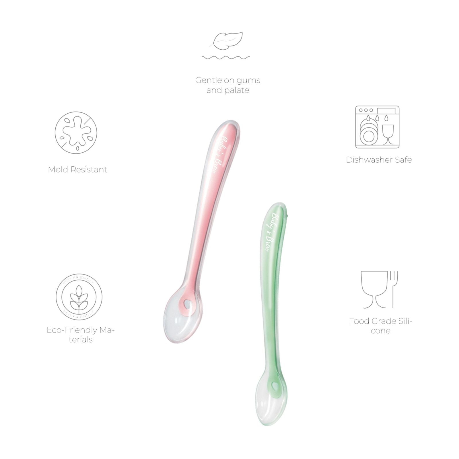 Flexi Spoons Silicone Baby Spoons — BPA-Free, Travel Case Included | Set of 2