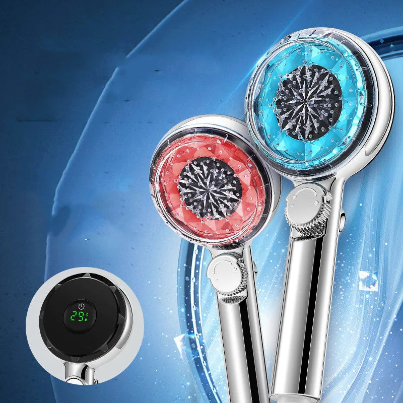 LED Filtered Shower Head with Digital Temperature Display | High Pressure