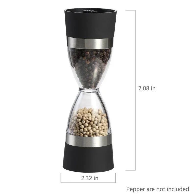Hourglass Dual Salz- und Pfeffermühle | 2-in-1 Gewürzmühle, CE-zertifiziert