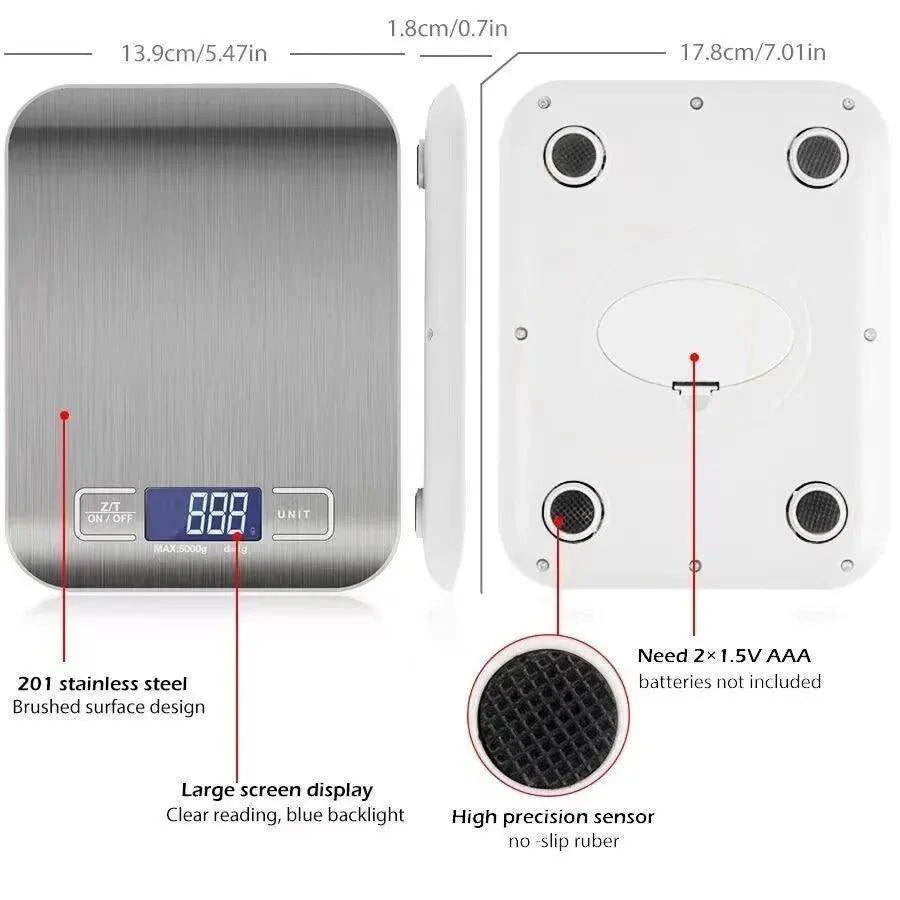 SmartFusion Digital Kitchen Scale | Stainless Steel, LCD Display, Precise Measurements