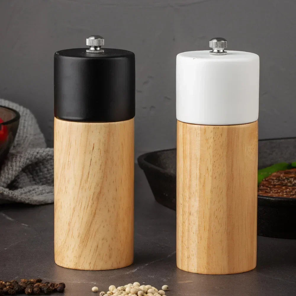 6-Inch Manual Wooden Salt & Pepper Grinder | Ceramic Mill, EEC Certified