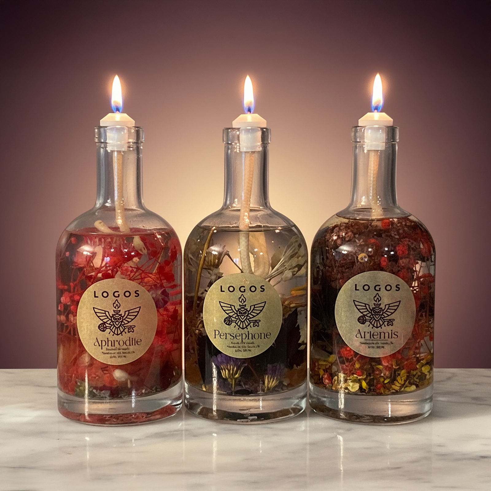 Goddess Trinity Candle Set | Aphrodite, Persephone & Artemis | Restoration Ritual