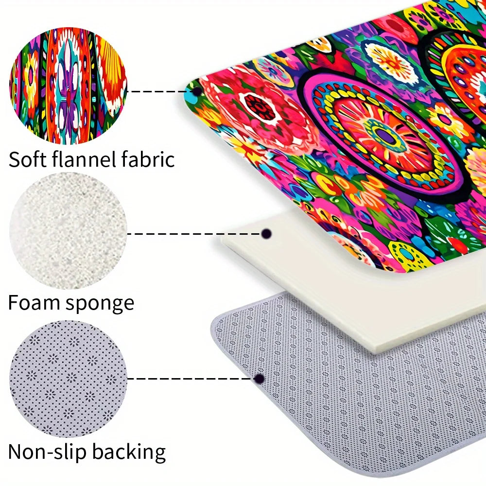 VIKAMA Vintage Flower Rug | Fade-Resistant Felt Runner & Area Rug