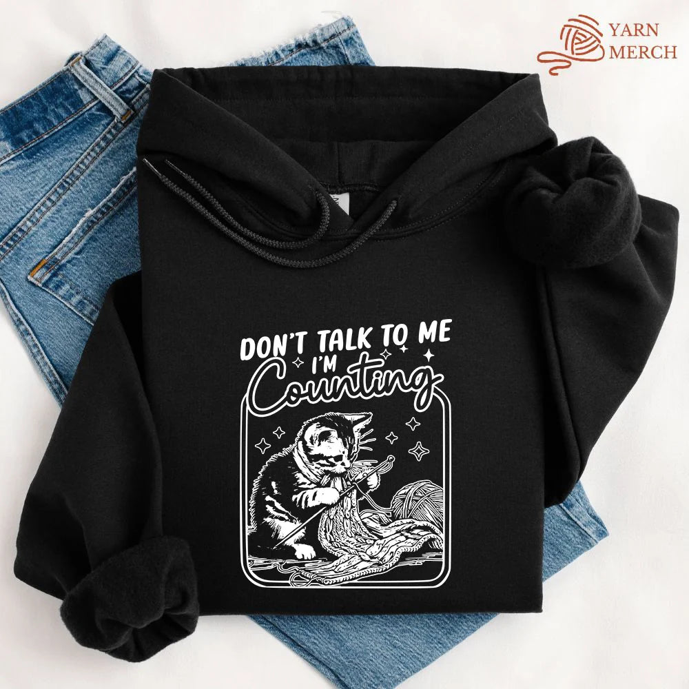 Shh I'm Counting Hoodie | Funny Knitting & Crochet Gift Sweatshirt