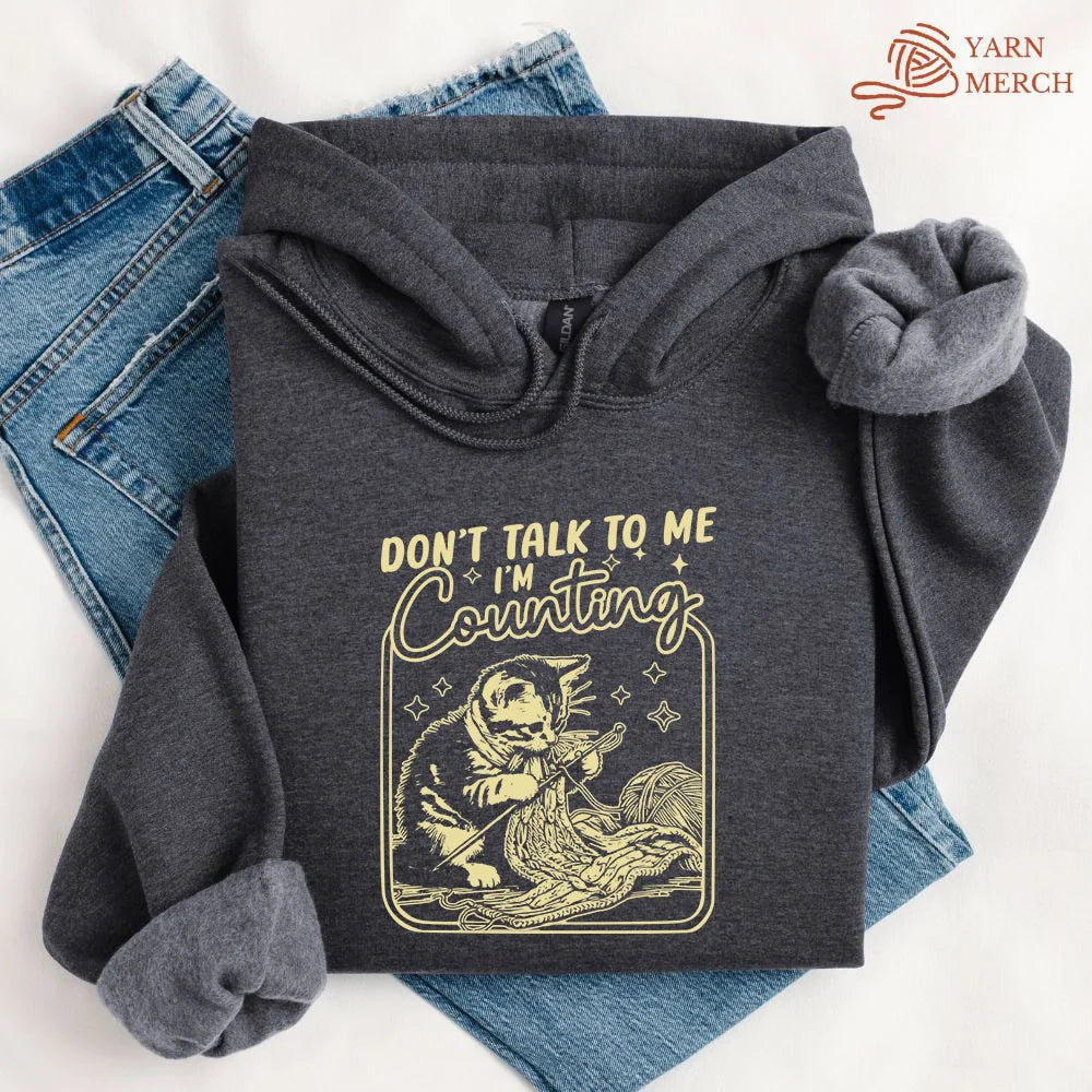 Shh I'm Counting Hoodie | Funny Knitting & Crochet Gift Sweatshirt