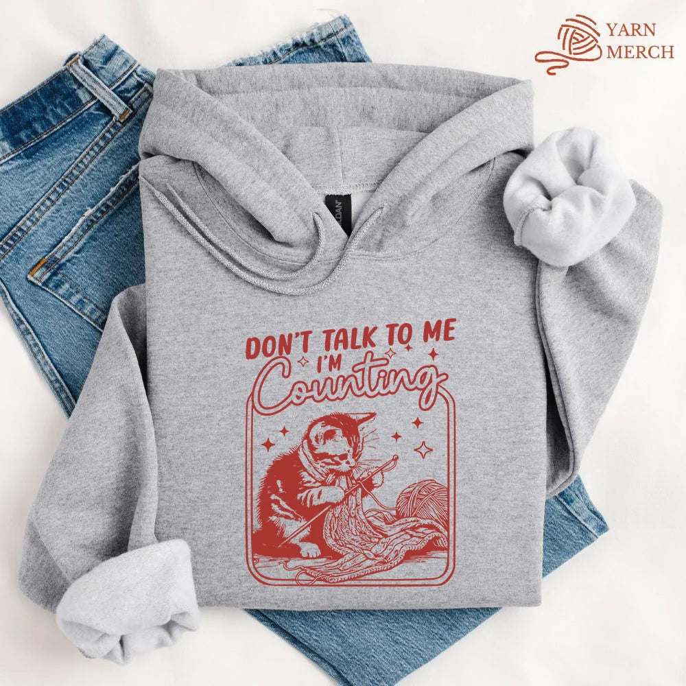 Shh I'm Counting Hoodie | Funny Knitting & Crochet Gift Sweatshirt
