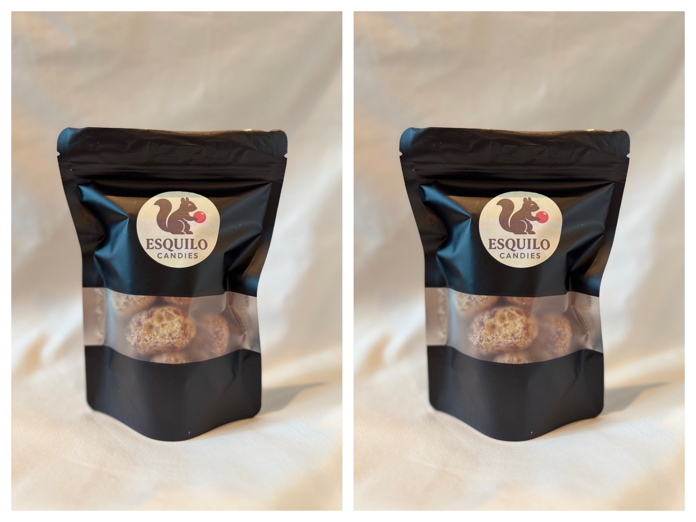 Gefriergetrocknete Schokoladen-Karamell-Puffs