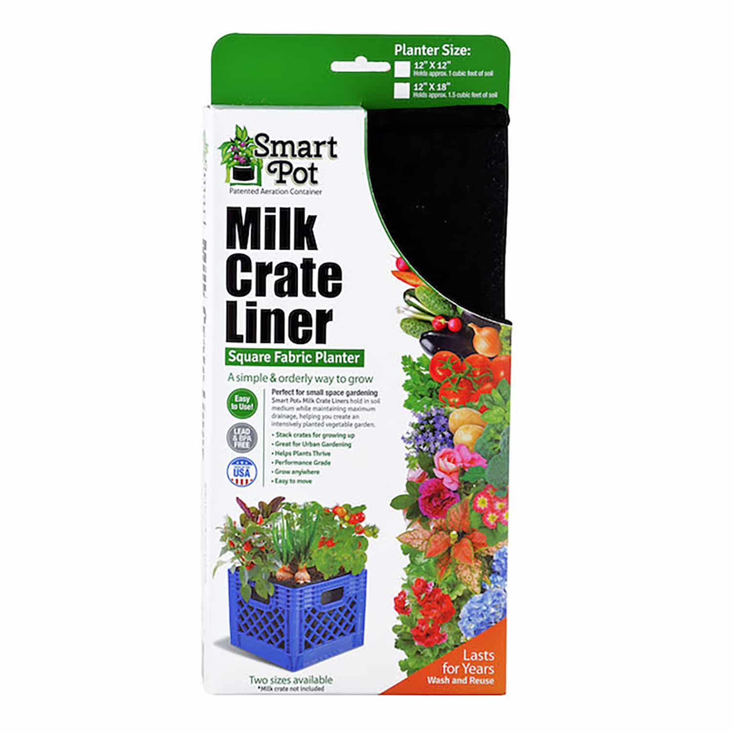 Smart Pot Milk Crate Liner | Fabric Grow Liner for Milk Crates | 2 Sizes
