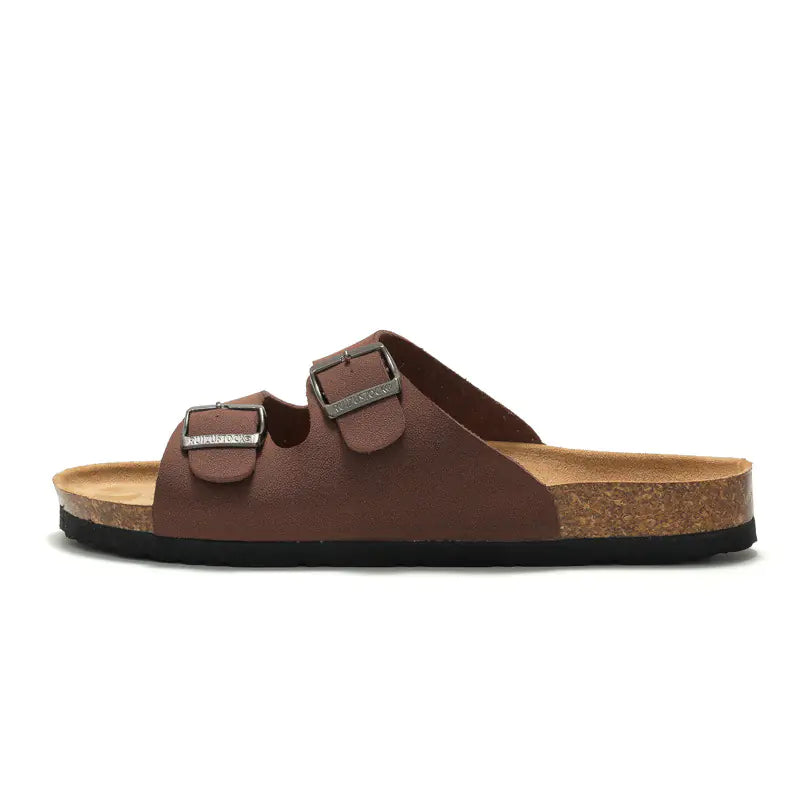 Men's & Women's Cork-Style Beach Sandals – Lightweight PU Slip-On | Sizes 35–45