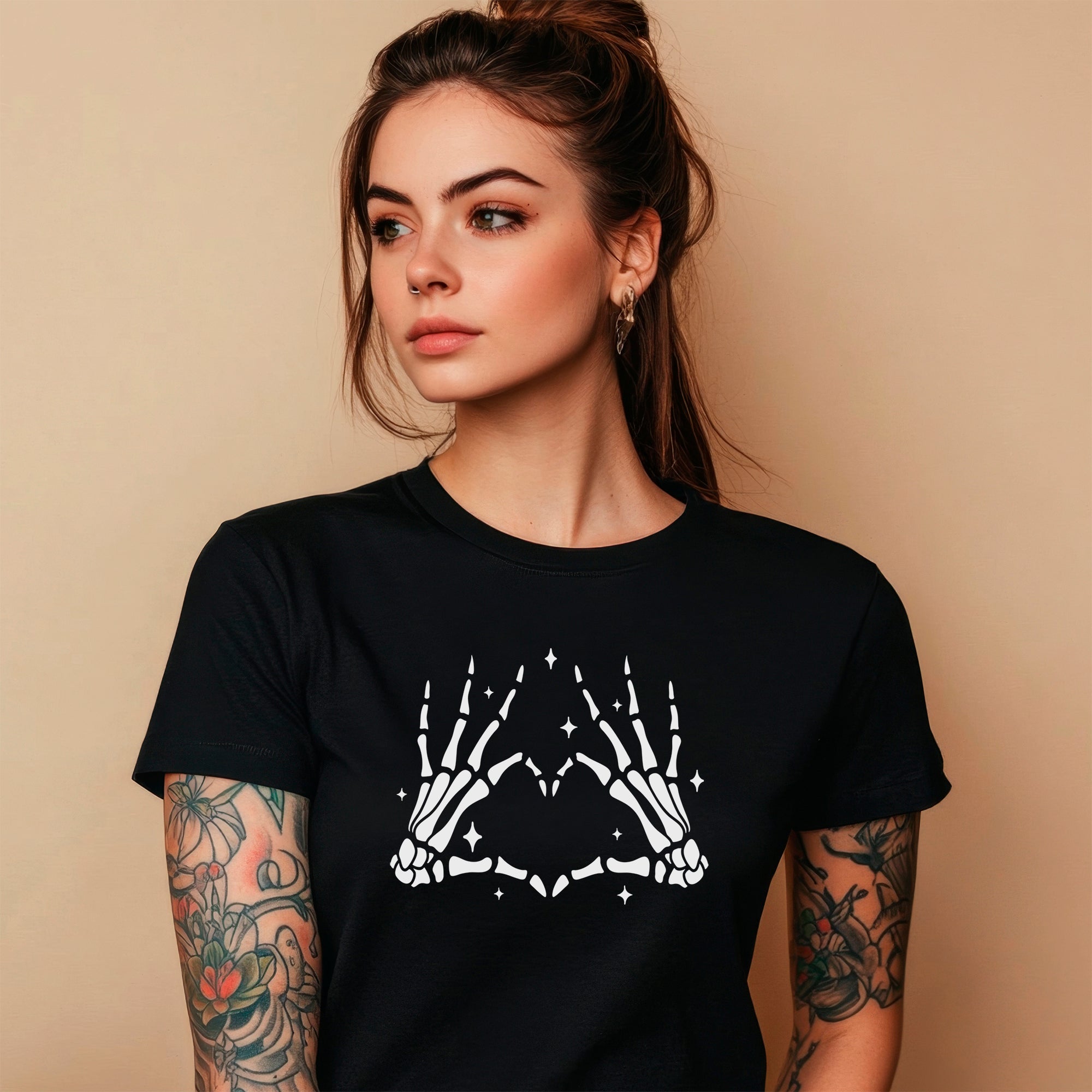 Glow in the Dark Skeleton Heart T-Shirt — 100% Cotton, Made in USA | Gothic Style