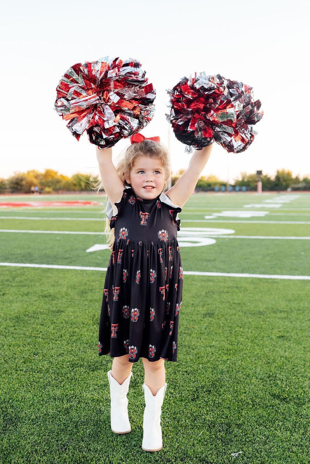 Texas Tech Black Raider Rotes ausgestelltes Wirbelkleid