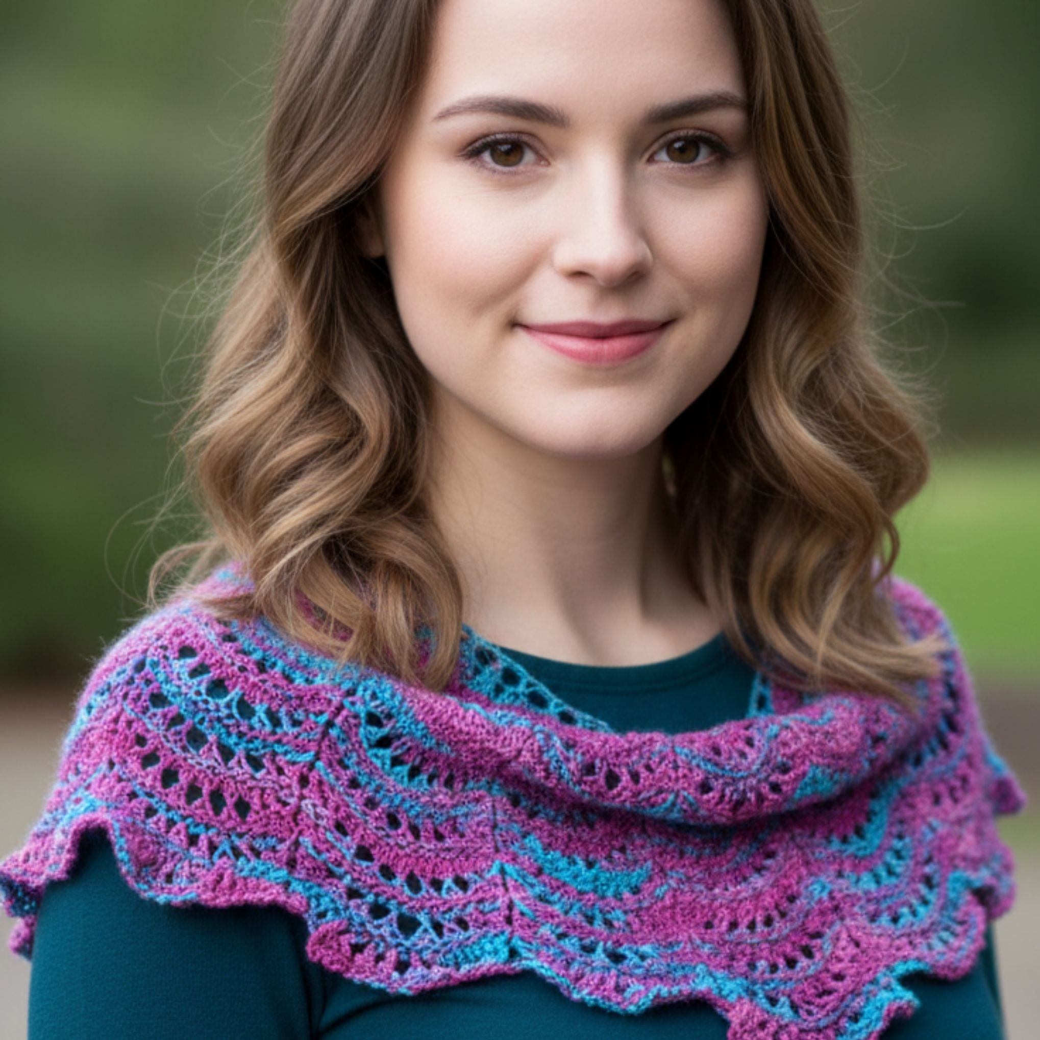 Easy Knit Shawl Pattern | Beginner Triangle Shawl with Textured Stitch Design