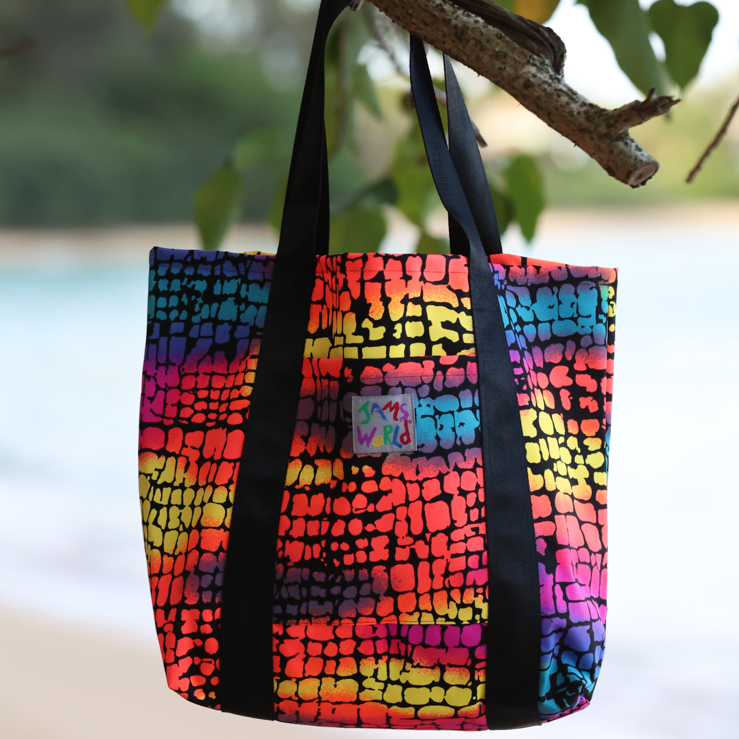 Jams World Lined Tote Bag – Reptile Print