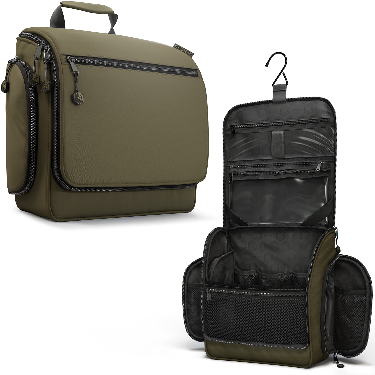 Unisex Hanging Toiletry Bag – Water-Resistant, TSA Bag & Swivel Hook