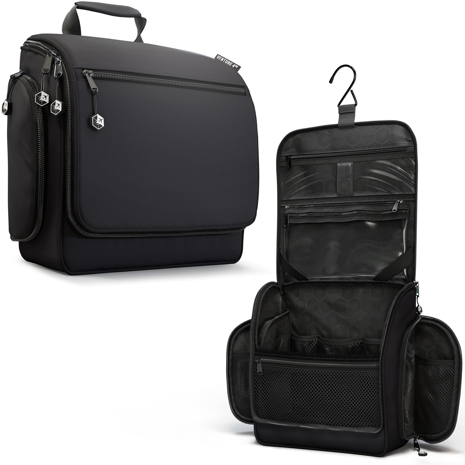 Unisex Hanging Toiletry Bag – Water-Resistant, TSA Bag & Swivel Hook