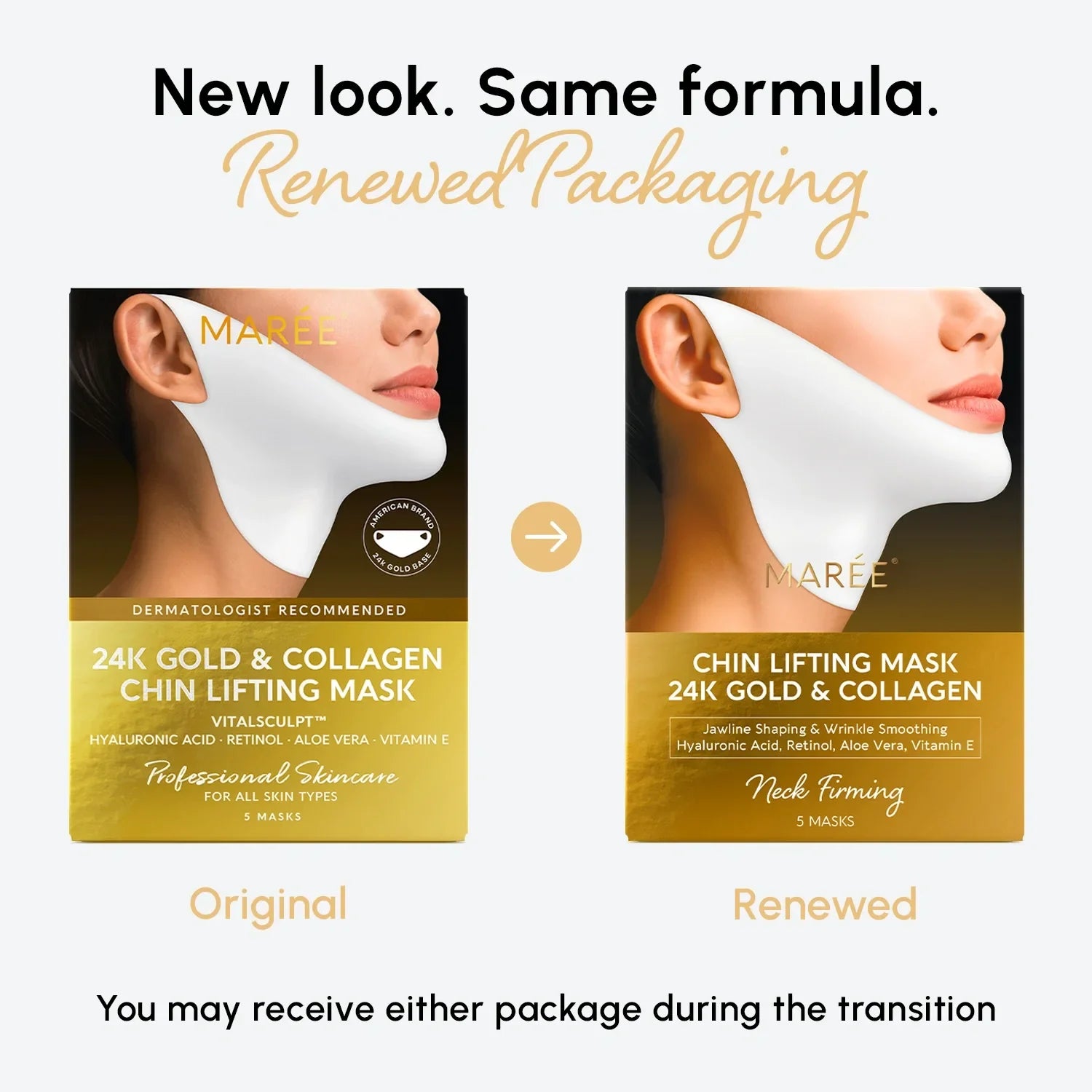 24K Gold V-Line Lifting Mask | Jawline Sculpting, Hydrating & Firming