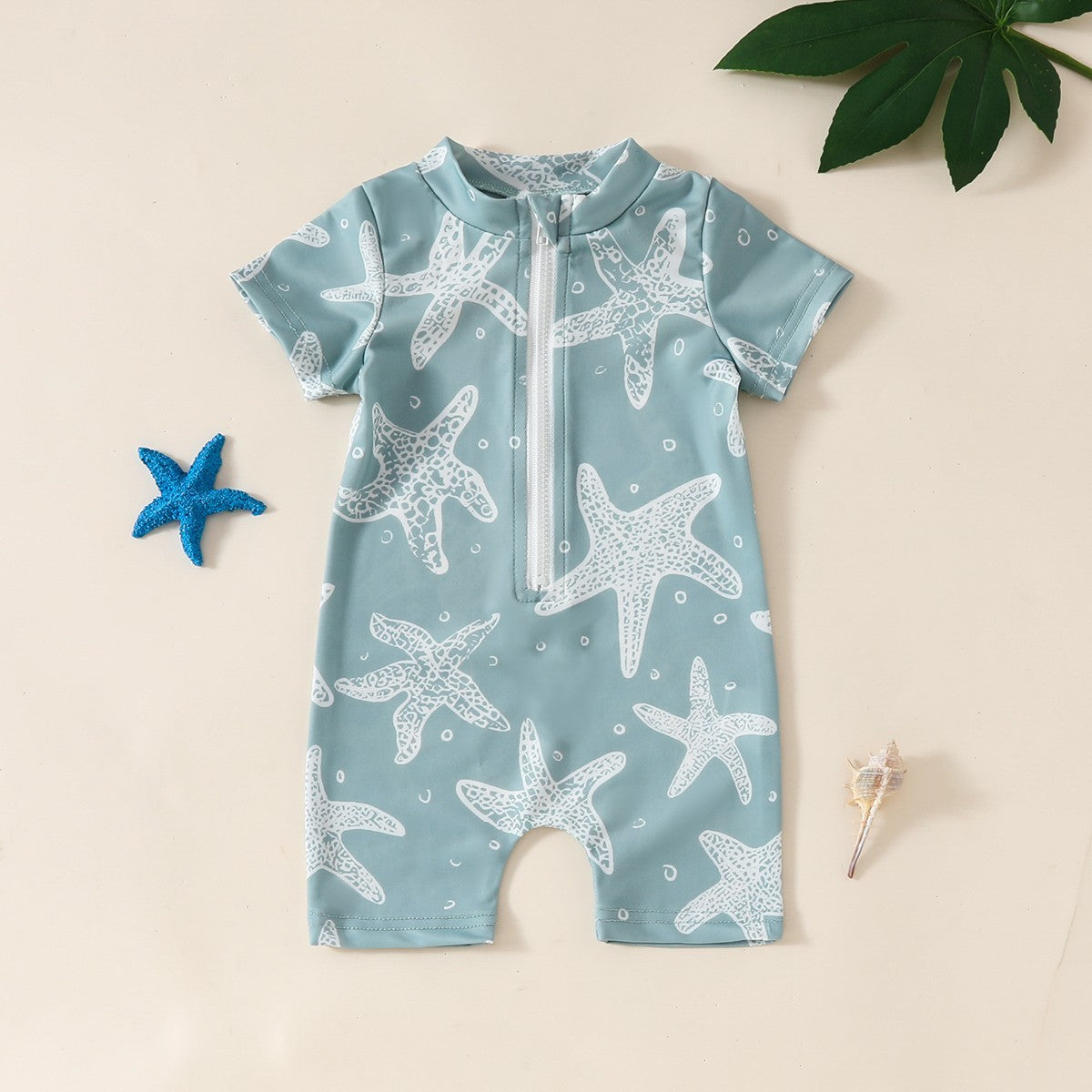 Baby Boys Cartoon One-Piece Swimsuit – Polyester Brief Style