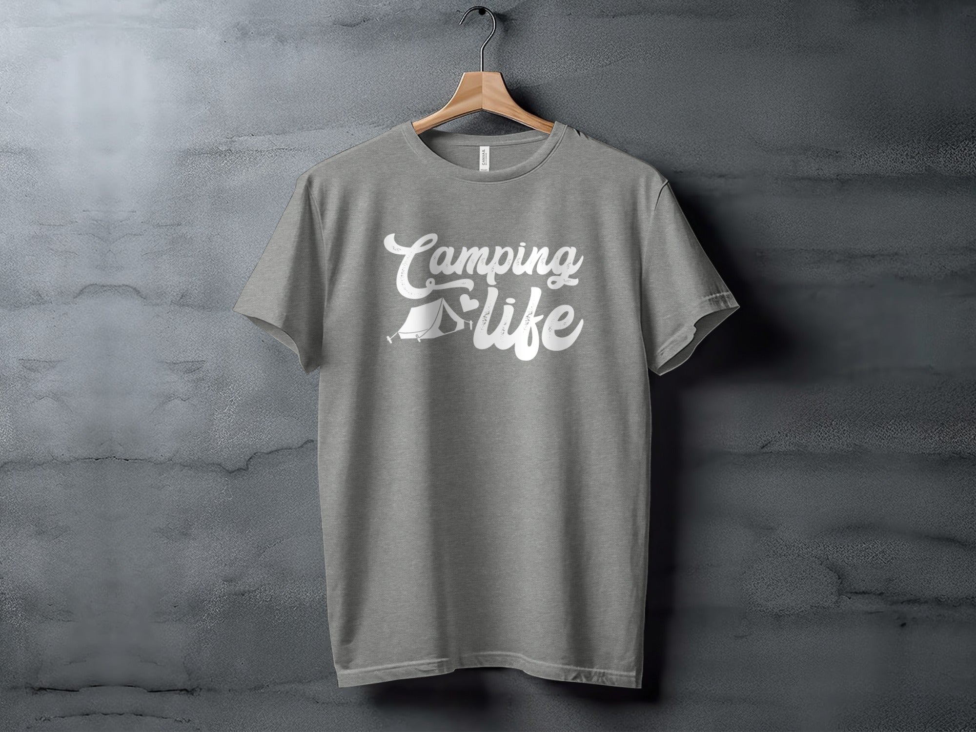 Camping Is Life with Tent & Heart Design T-Shirt
