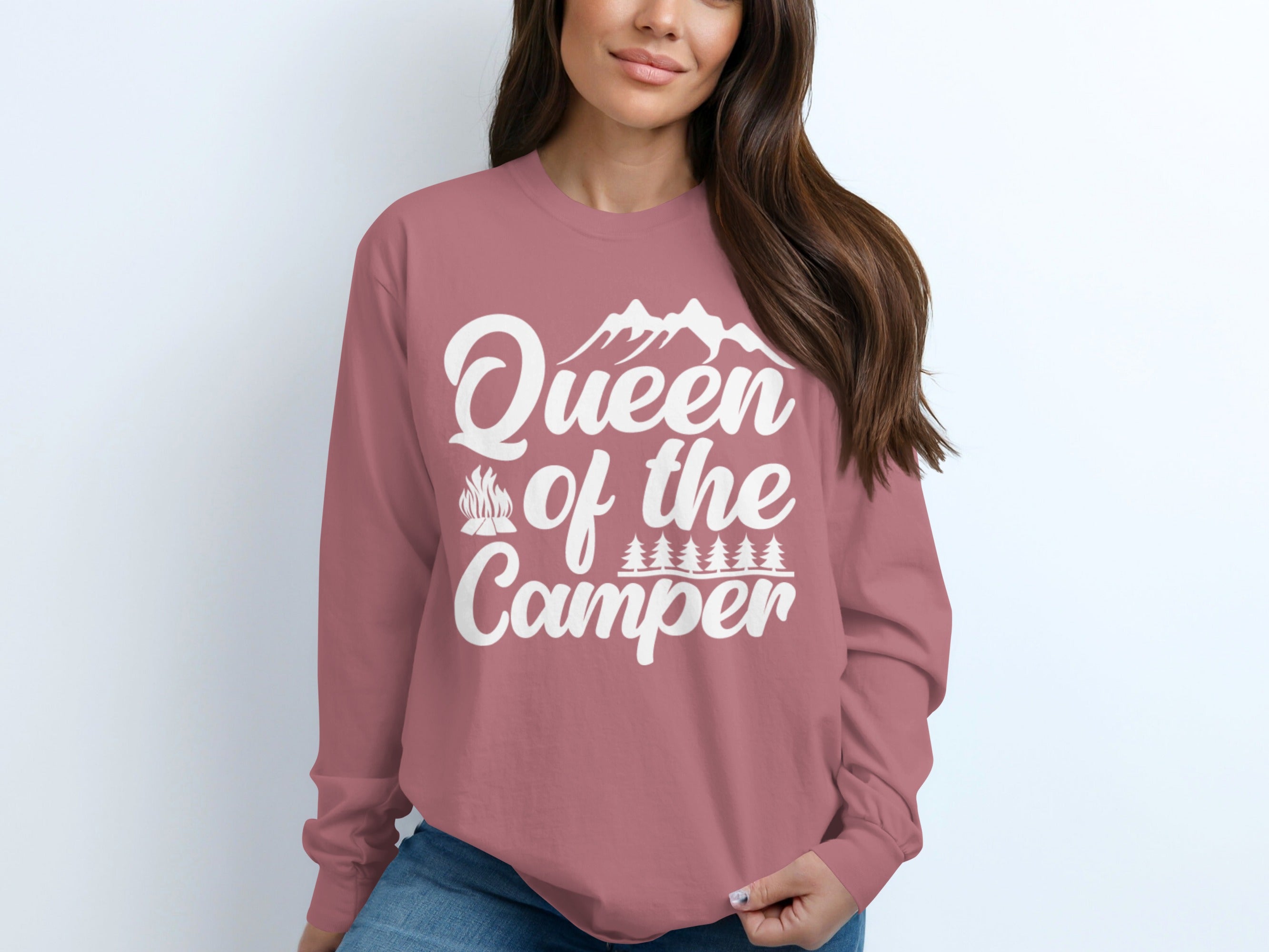 Queen of the Camper Funny Camping Long Sleeve T-Shirt
