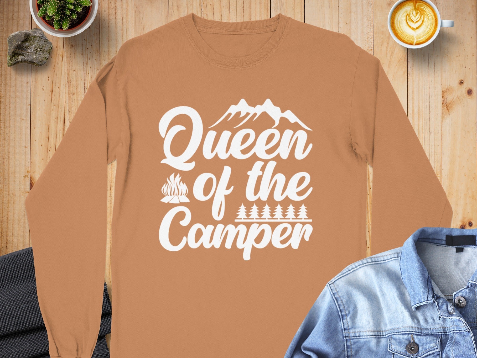 Queen of the Camper Funny Camping Long Sleeve T-Shirt