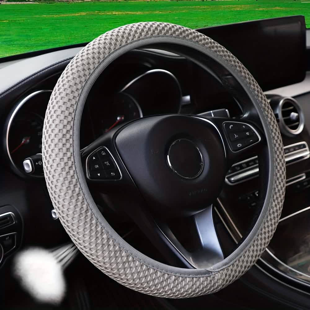 Breathable Mesh Steering Wheel Cover — Non-Slip, Sweat-Absorbing | Fits 37–38cm