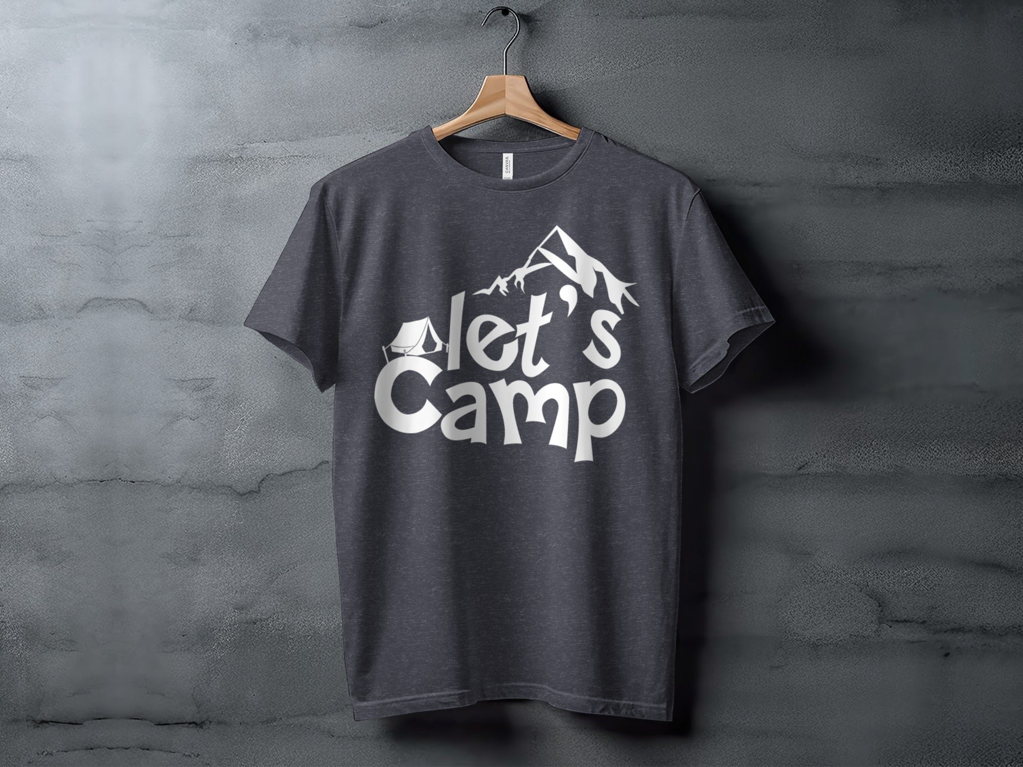 Let's Camp with Tent & Mountain T-Shirt