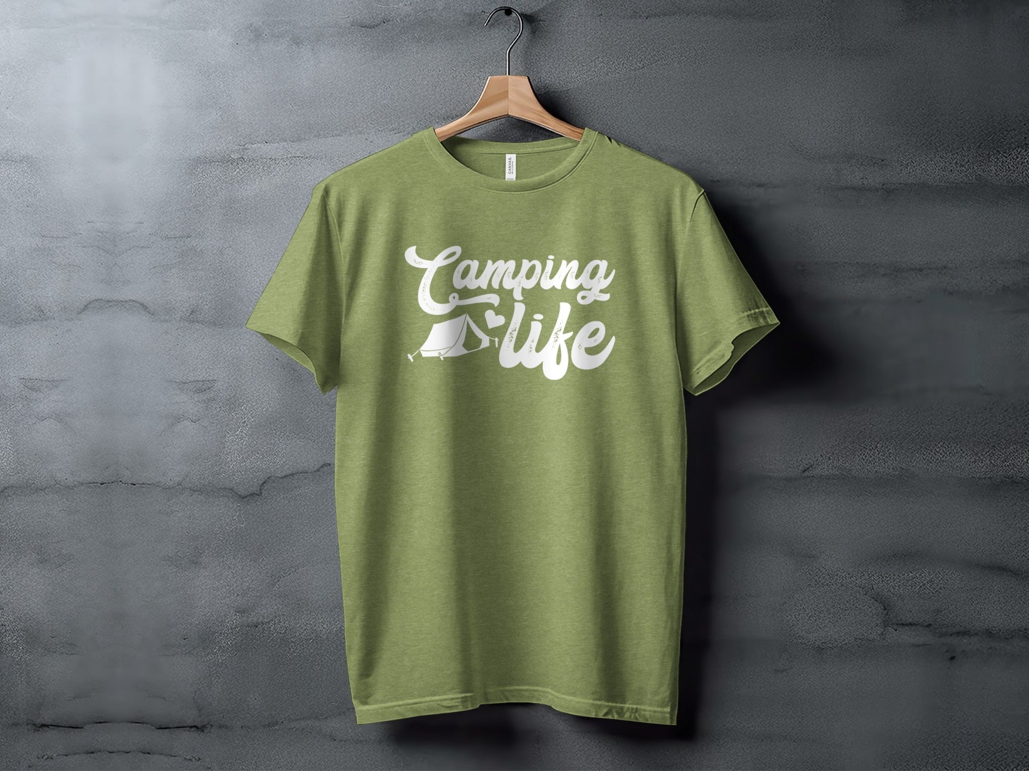 Camping Is Life with Tent & Heart Design T-Shirt