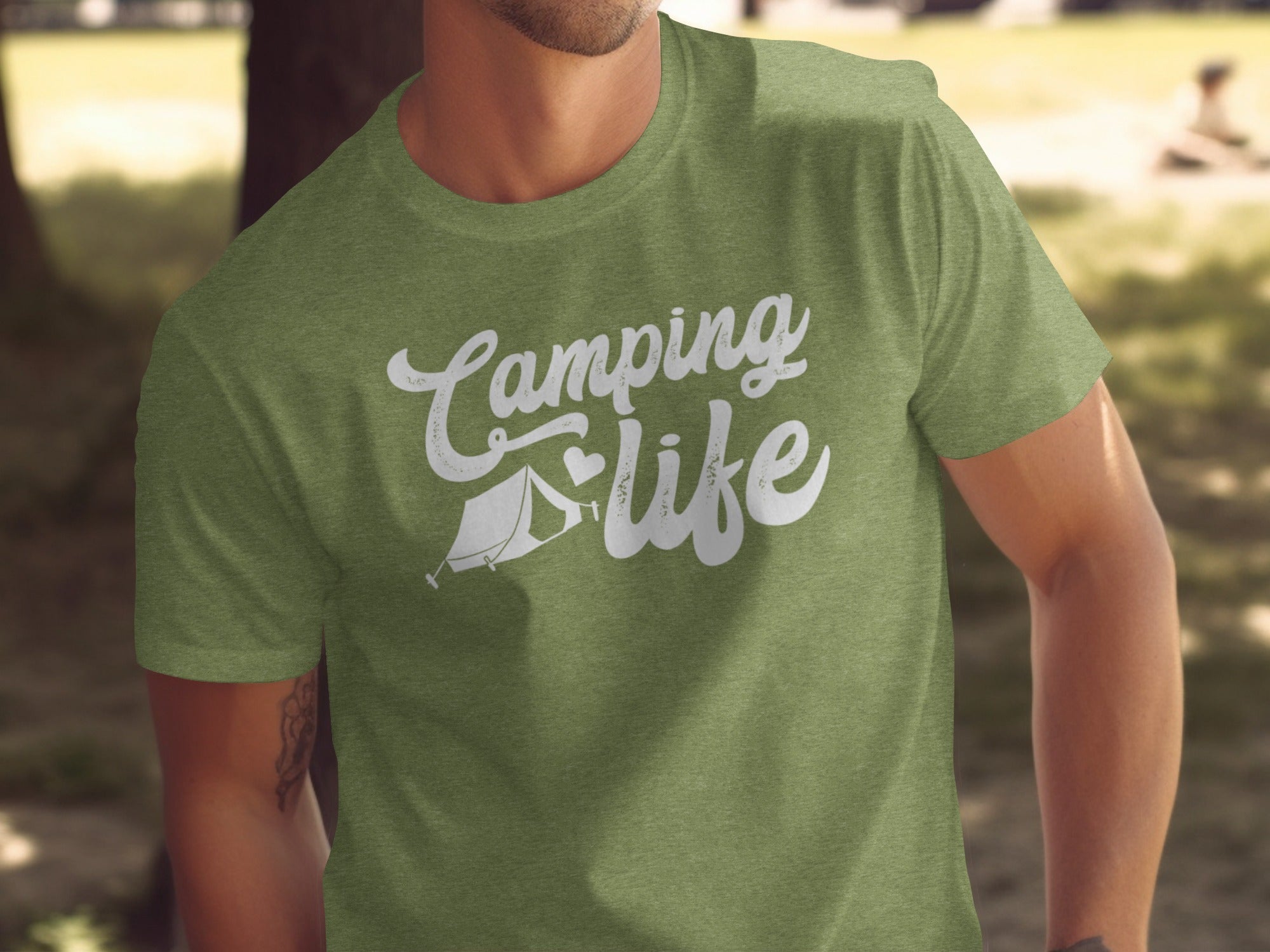 Camping Is Life with Tent & Heart Design T-Shirt