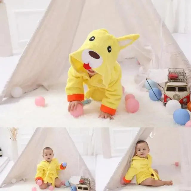 Baby Animal Hooded Bath Towel – 100% Cotton | Ages 0–12 Months