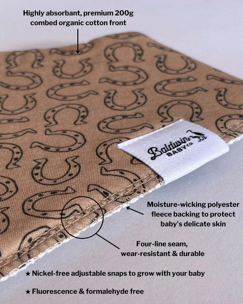 Western Bandana Bibs – 4-Pack Organic Cotton Drool Bibs
