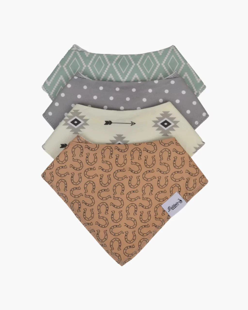 Western Bandana Bibs – 4-Pack Organic Cotton Drool Bibs