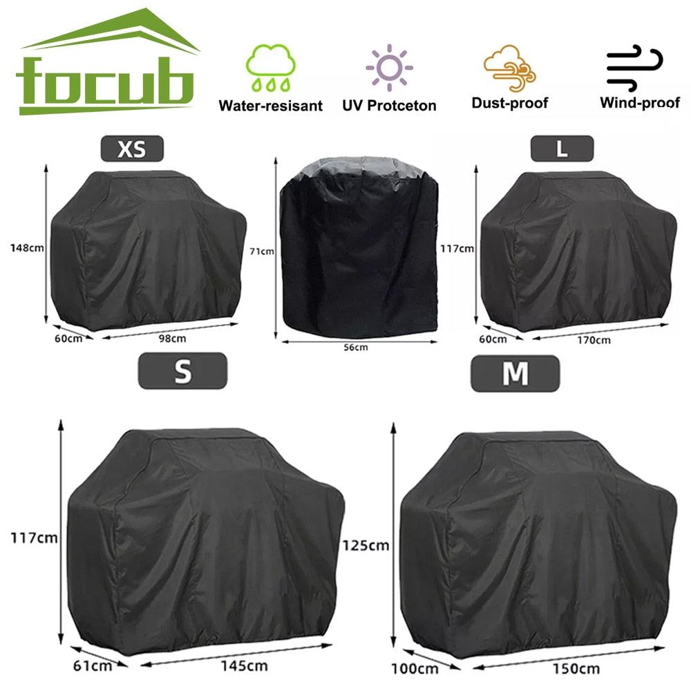 Waterproof BBQ Grill Cover – UV Resistant Universal Fit with Drawstring