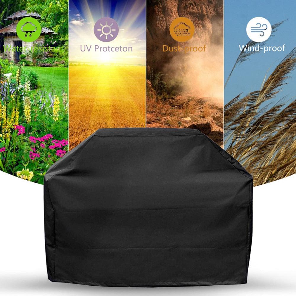 Waterproof BBQ Grill Cover – UV Resistant Universal Fit with Drawstring