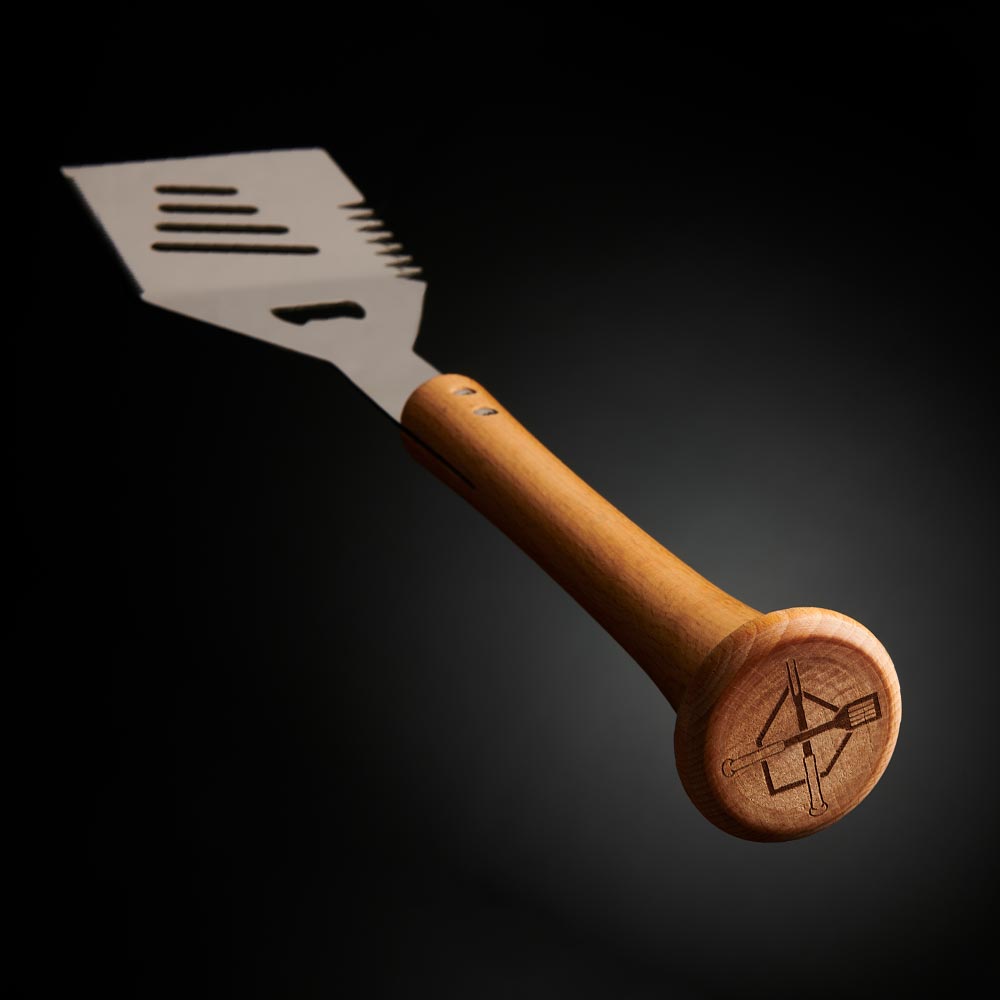 Baseball BBQ Turn Two Combo Set – Bat Handle Spatula & Fork Grill Tools